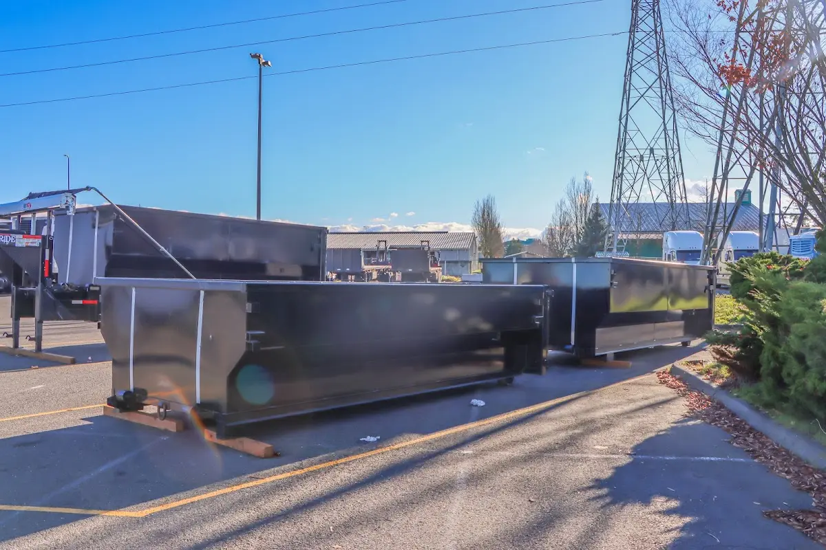 Roll-off dumpster ready for waste disposal at job site for 20 Yard Dumpster Rental in Bennington